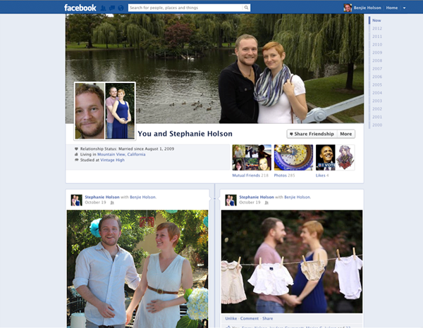 Nieuwe Facebook vriendschapspagina's in tijdlijn layout