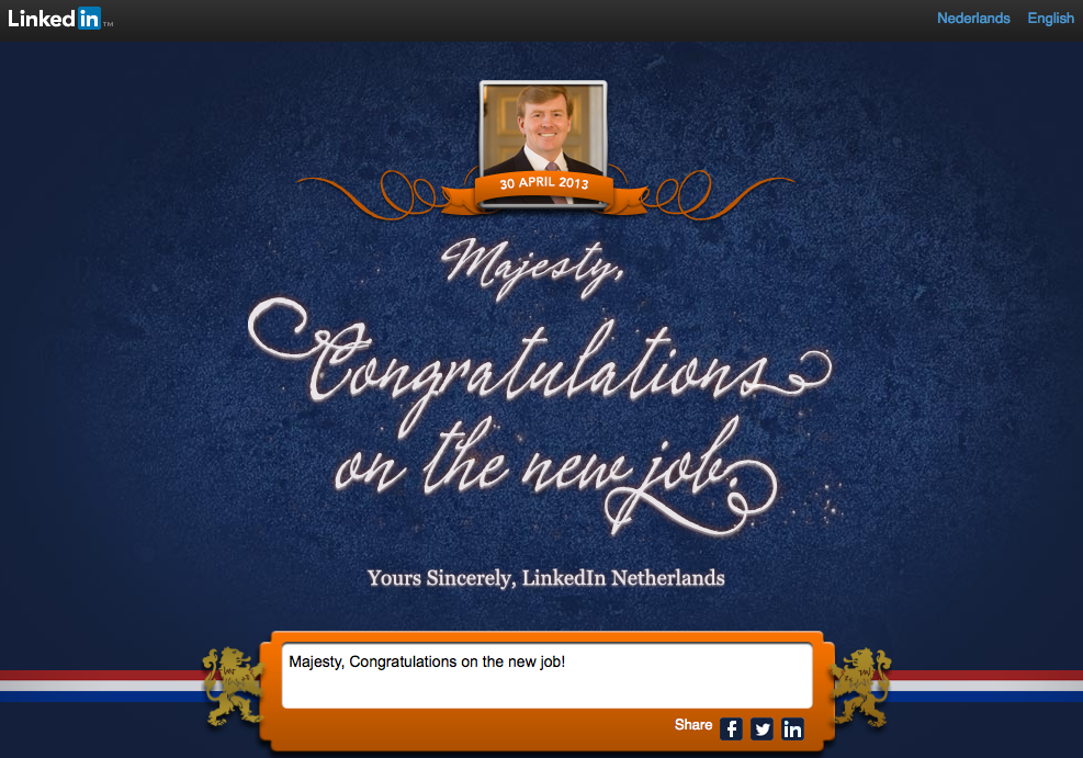 Feliciteren Koning Nederland