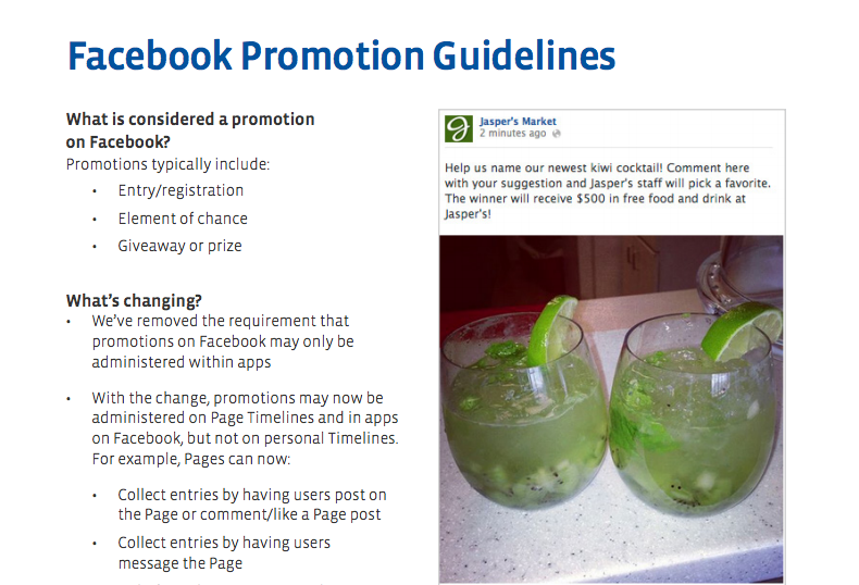 Facebook Promotion Guideliness