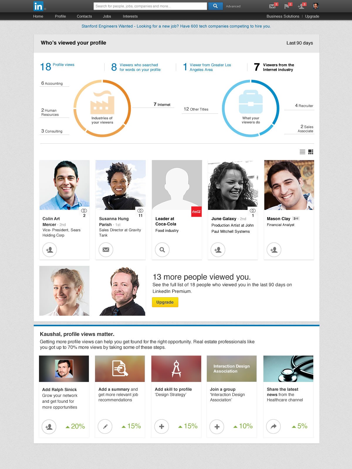 Het LinkedIn profiel verbeteren op basis van Who's viewed your profile