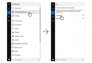 LinkedIn integratie met Windows 10-assistent Cortana