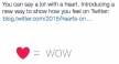 Favorieten op Twitter aangepast met hart-icoon
